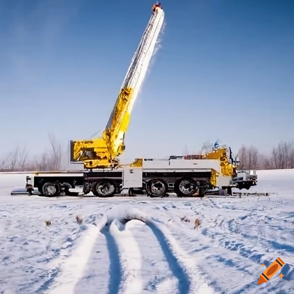 snowy field with an Altec crane