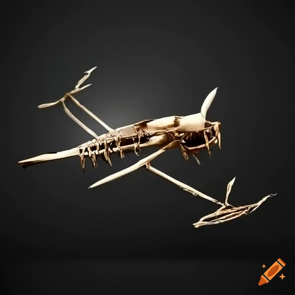 Skeletonized Jet Illustration of a skeleton plane on Craiyon