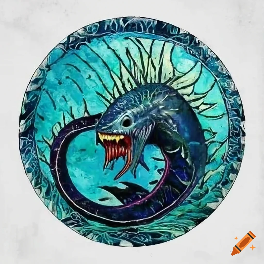 ancient woodcut illustration of a sea monster
