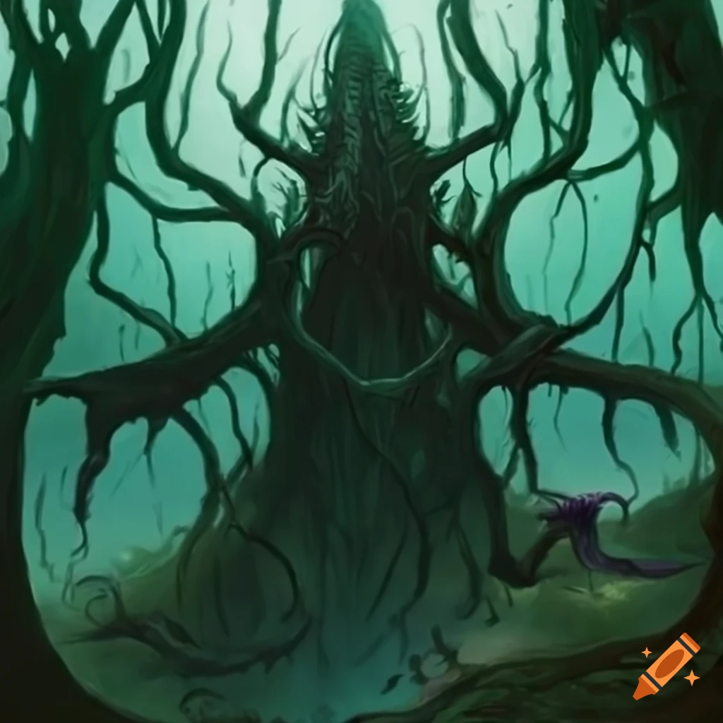Dark fantasy forest from magic the gathering