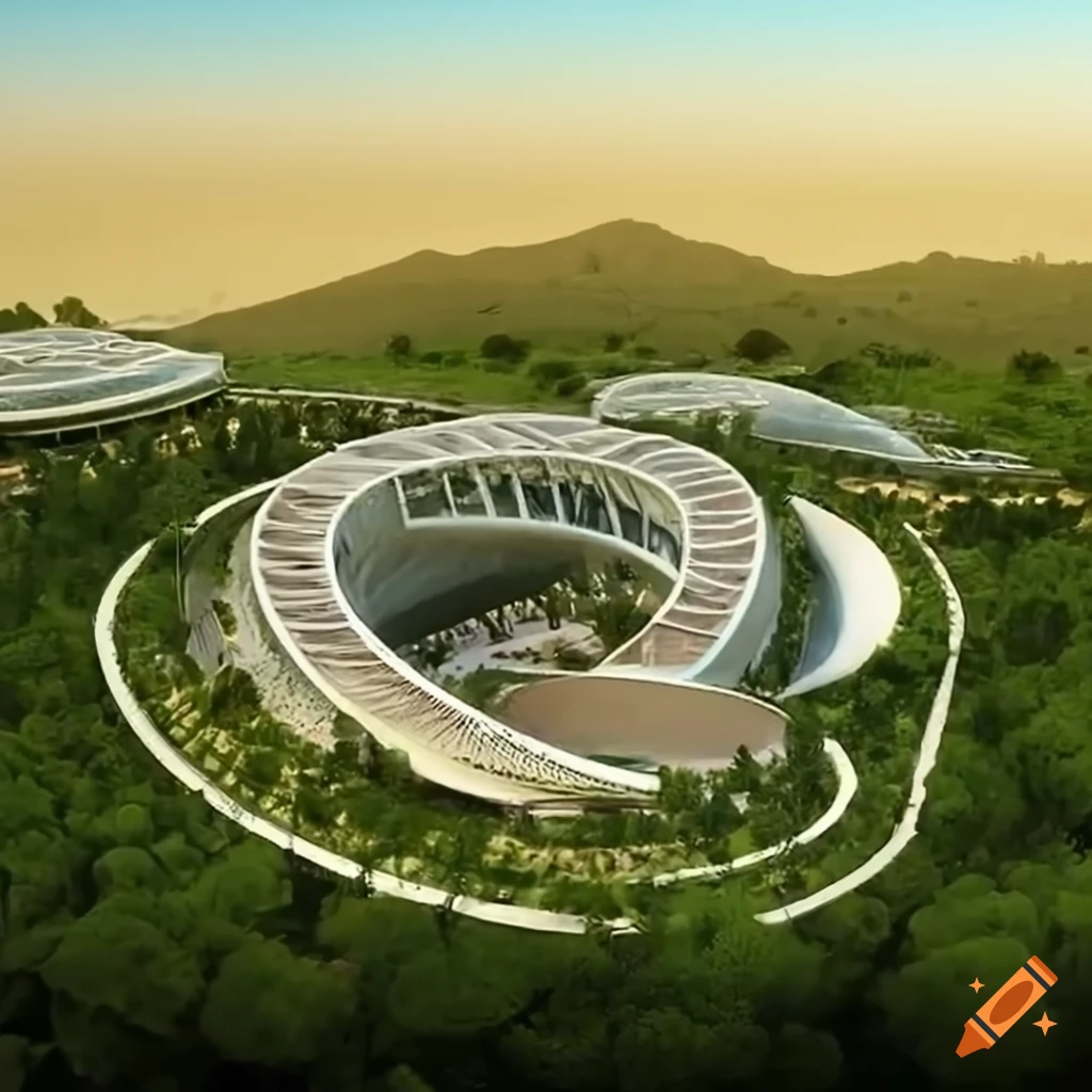 modern mall building inspired by agriculture terraces