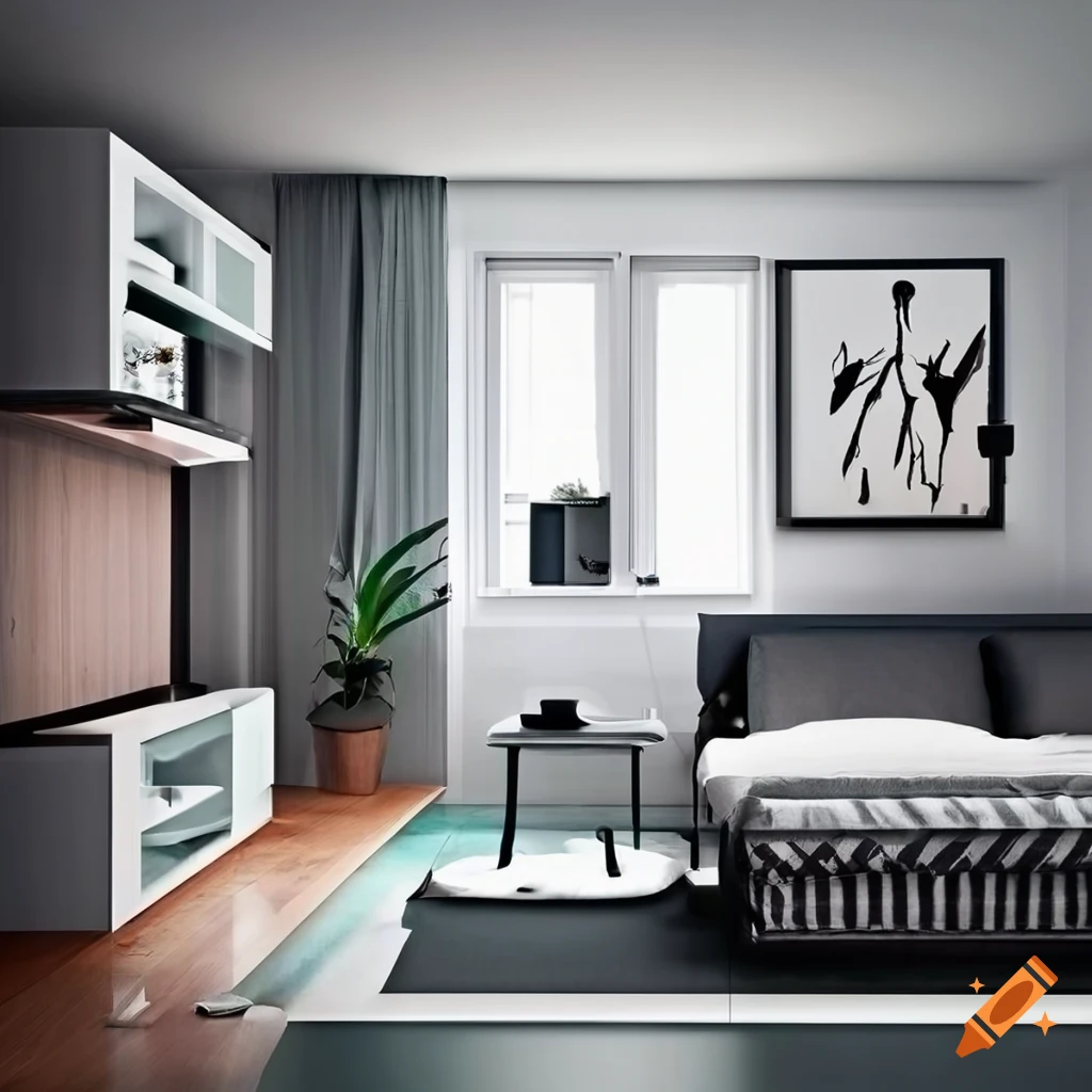 apartment studio decorado en colores neutros