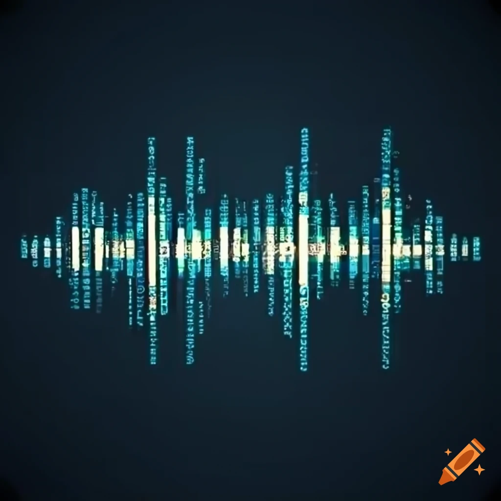Binary sound wave illustration on Craiyon