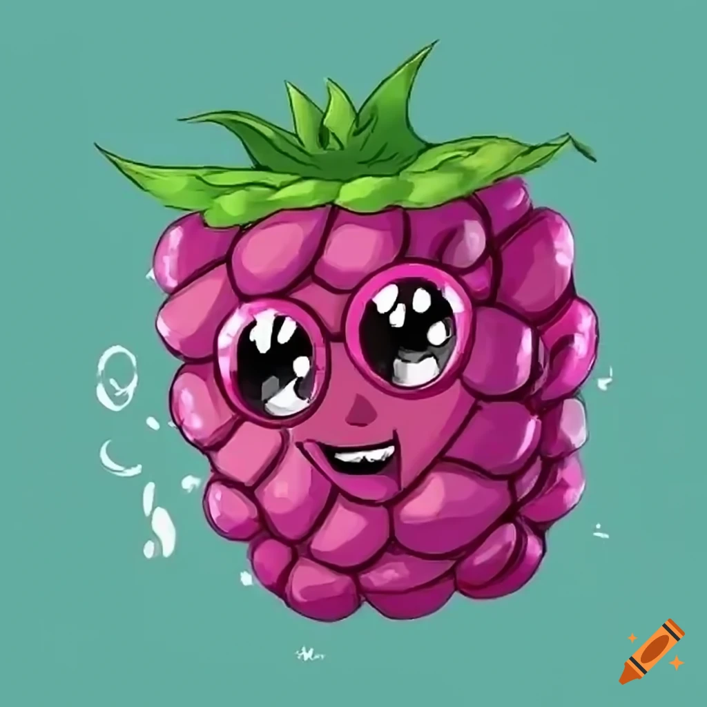 Cool raspberry character illustration on Craiyon