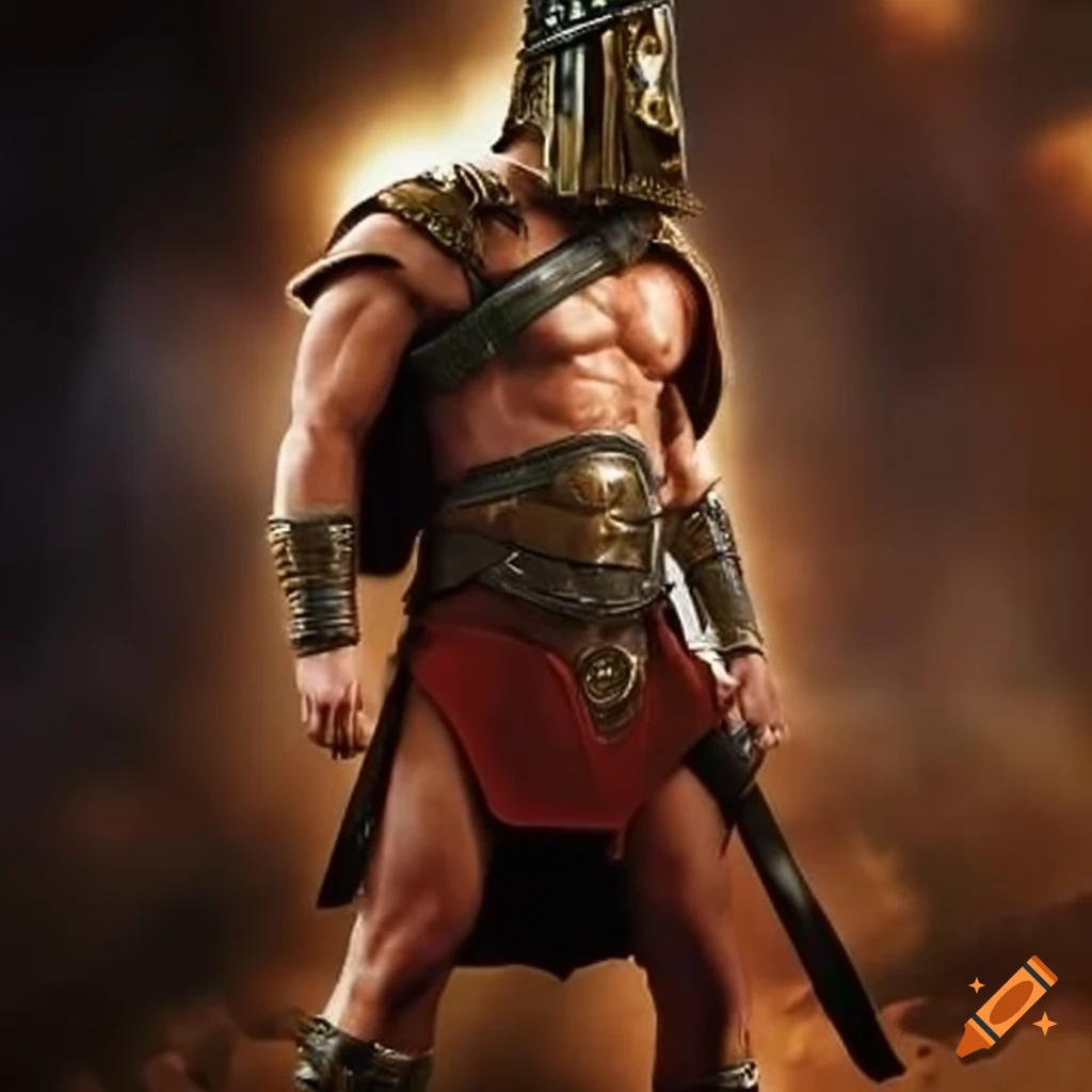 Image of a muscular roman warrior on Craiyon