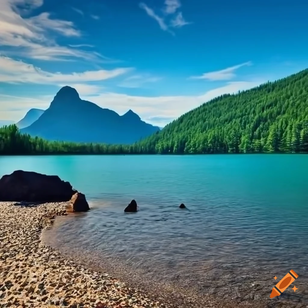 rock-beach-leading-to-a-lake-with-mountains-in-the-background-on-craiyon