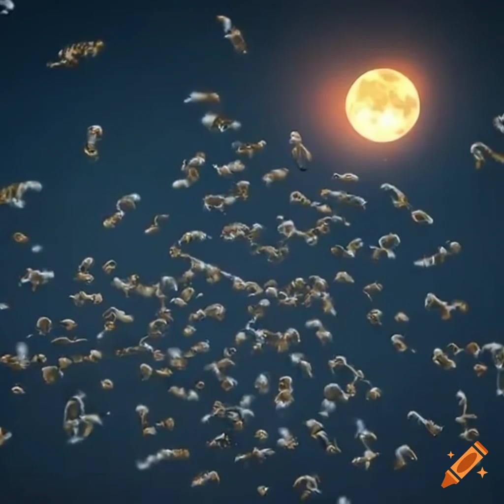 Bees flying towards the moon on Craiyon