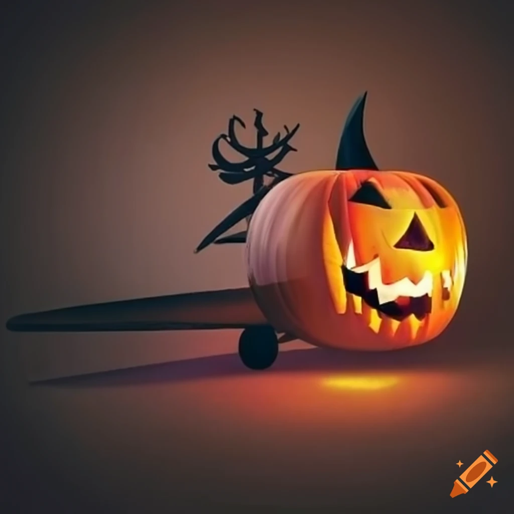 Halloweenthemed airplane