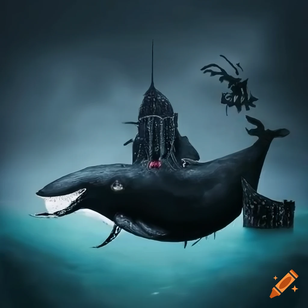 gothic flying whale with a unique design