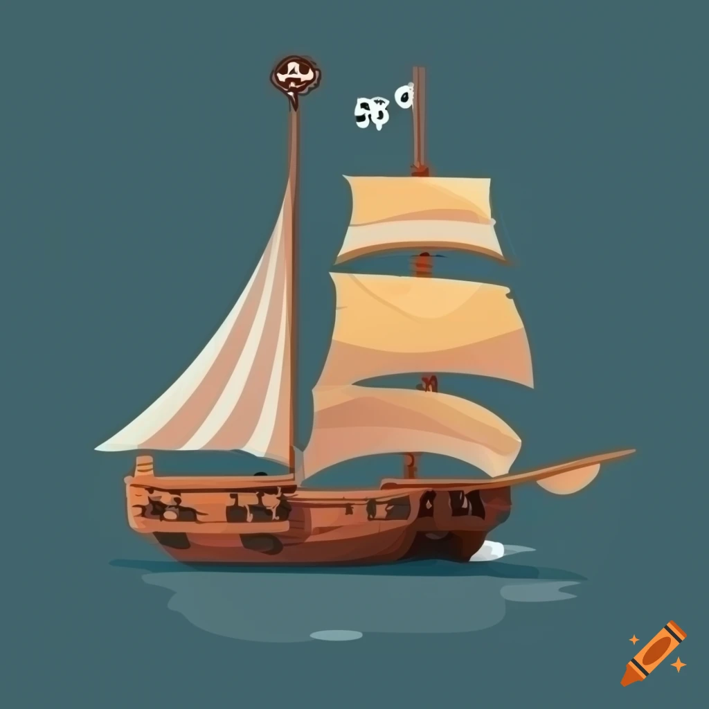 Cartoon fishing boat illustration on Craiyon