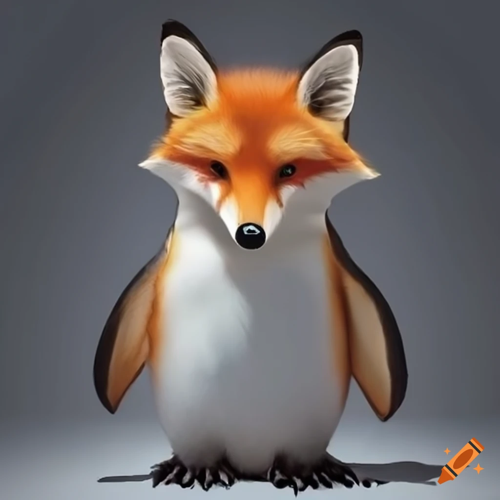 image of a hybrid penguin-fox creature