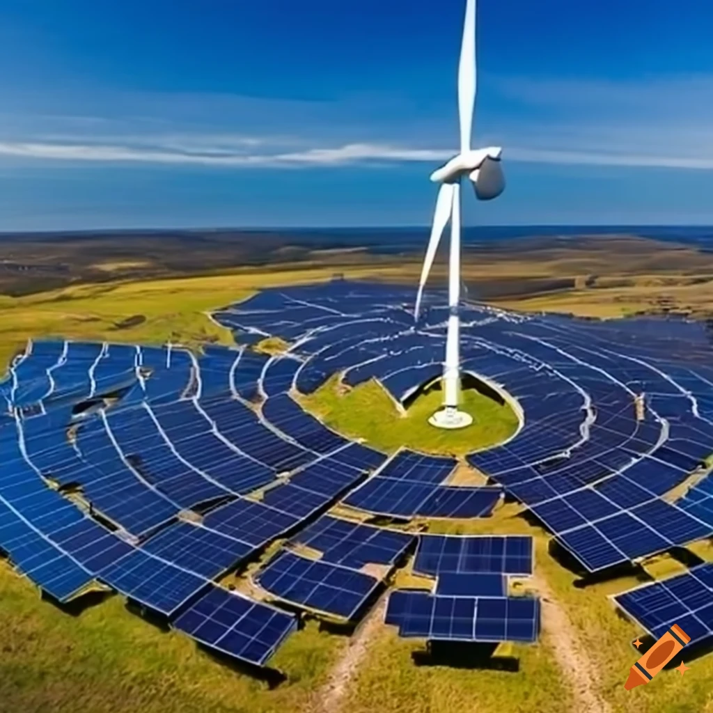 Illustration of solar and wind power on Craiyon