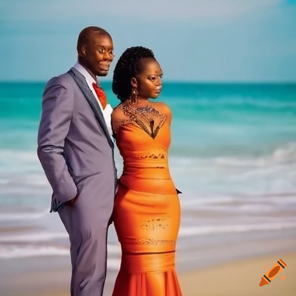 black married couples standing on a beach