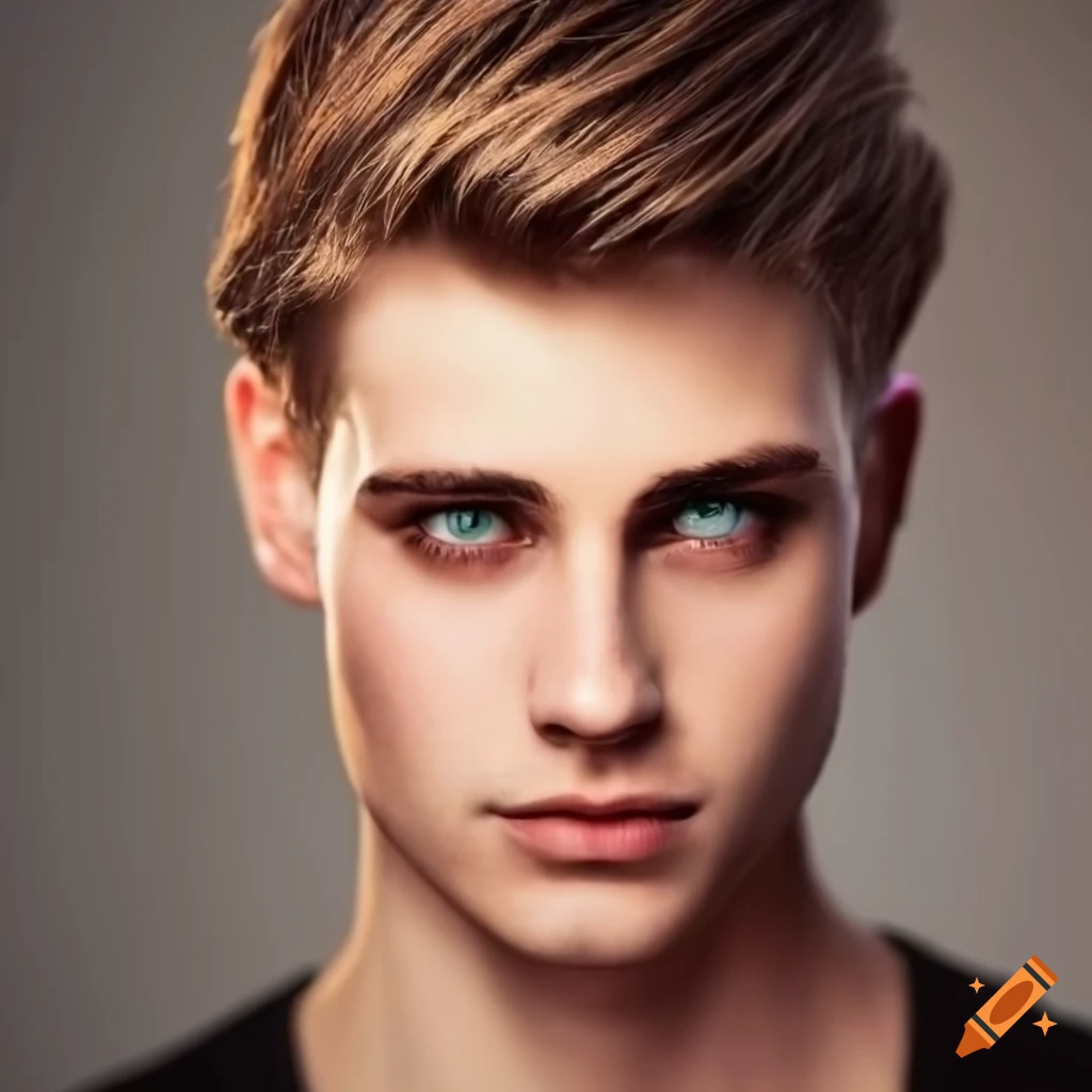 portrait of a stylish man with green eyes and light brown hair