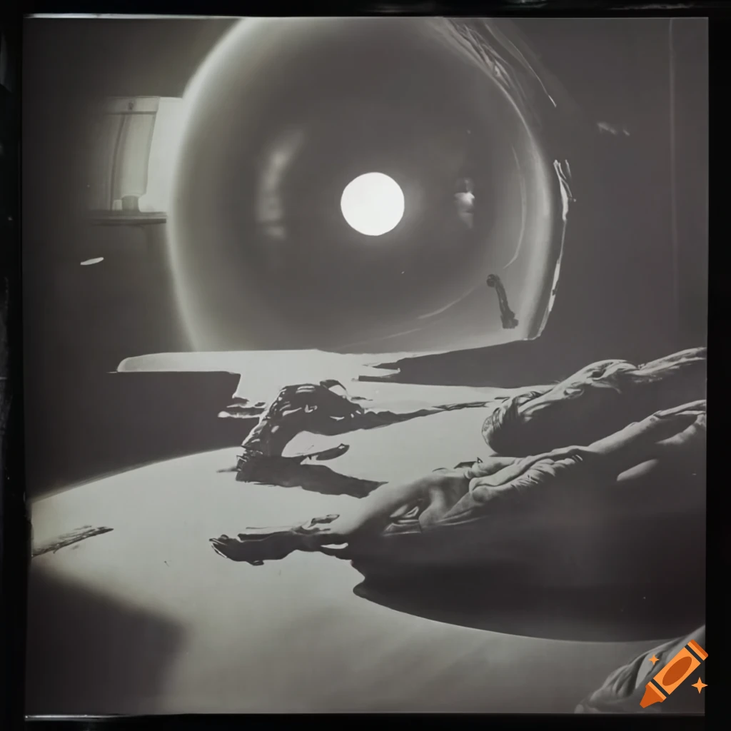 Cover art for a 1950s scifi movie on Craiyon