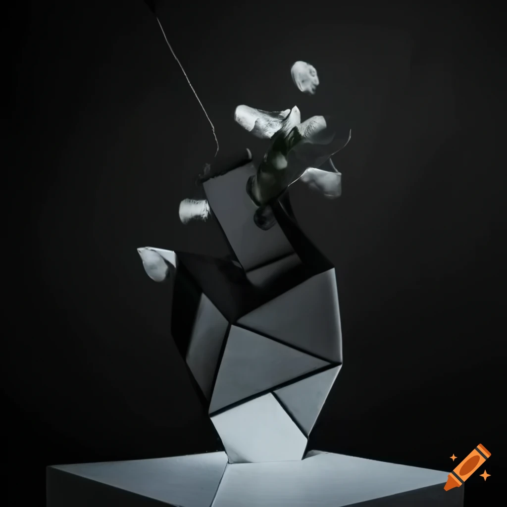 dramatic lighting on a cubist vase