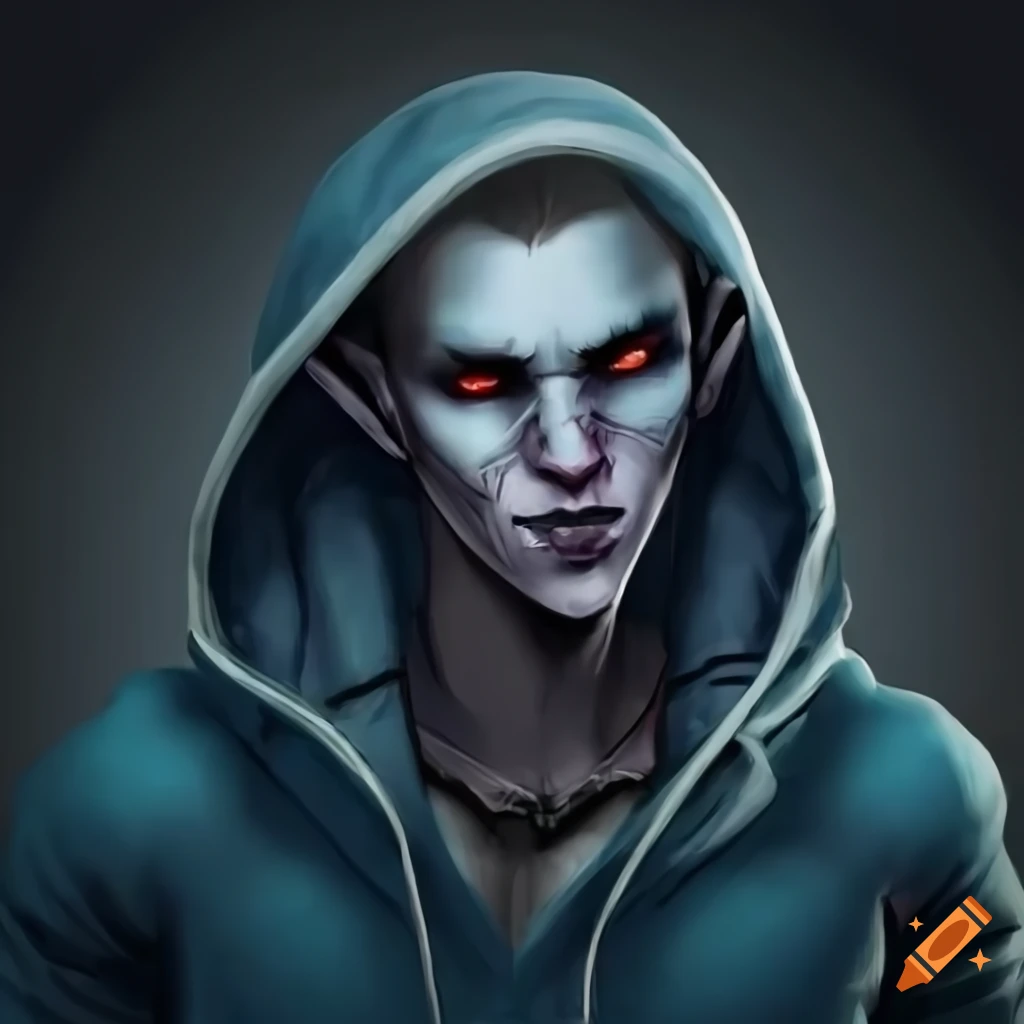 portrait of a dark elf in casual attire
