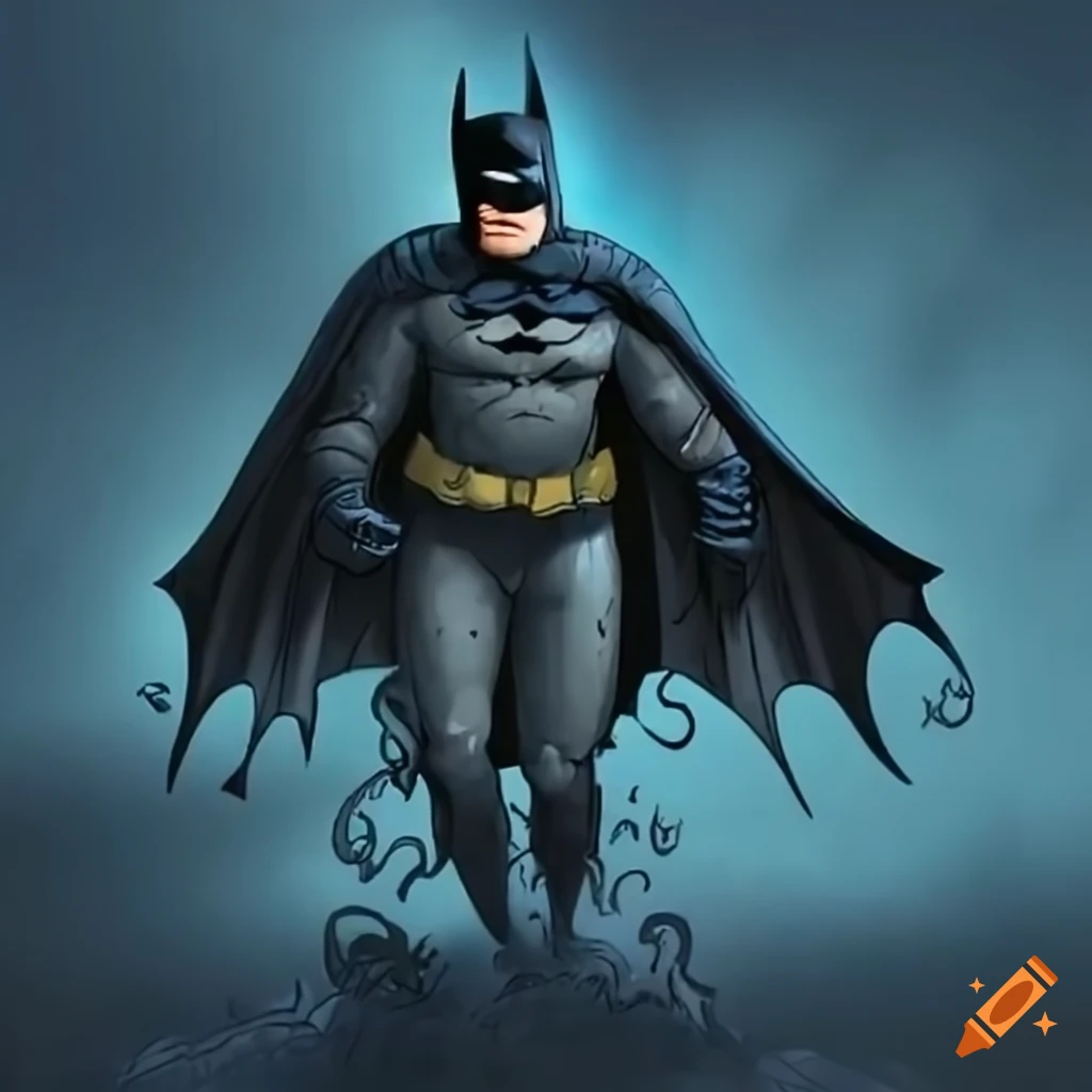 humorous image of Sad Batman dancing on a cloud