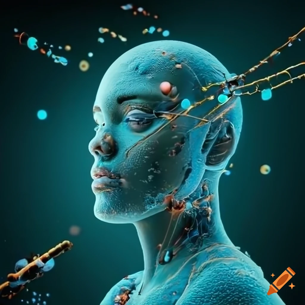 Nanoparticles in a human body visualization on craiyon