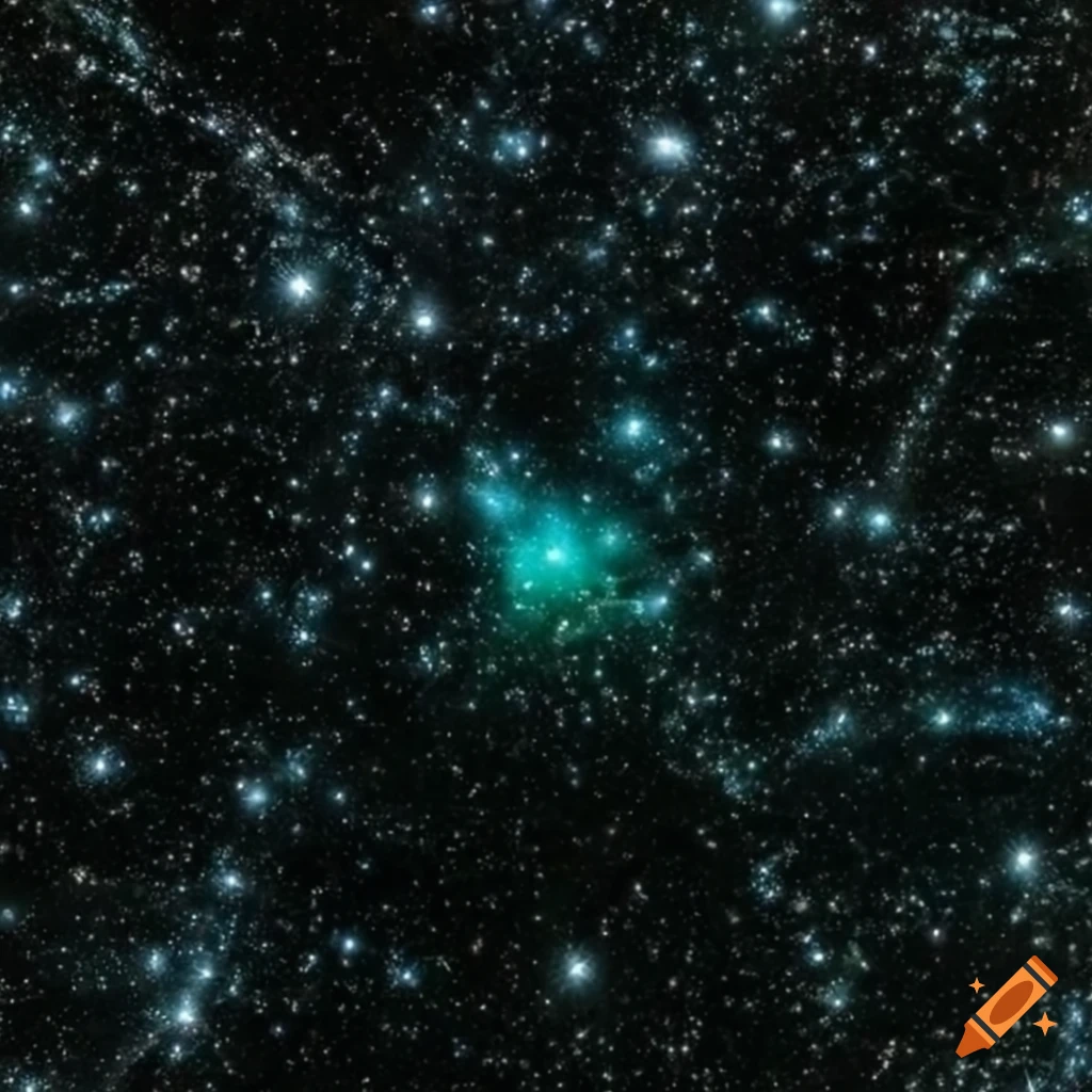 Download Green Galaxy With Black Stars Wallpaper
