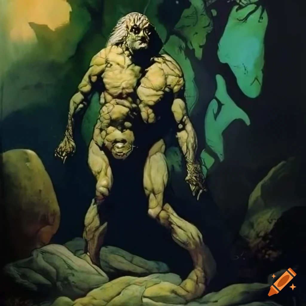 mysterious pulp-style book cover with a creature emerging from the shadows