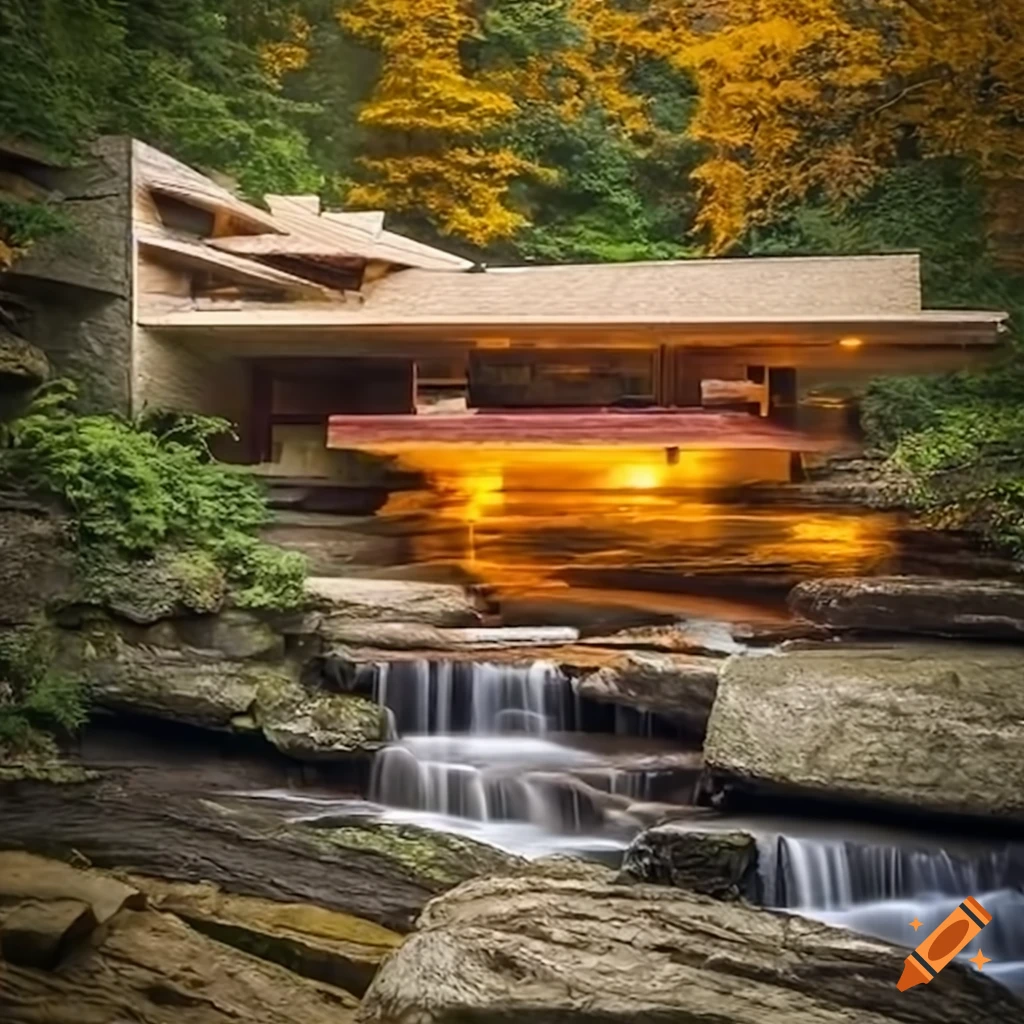 Interpretation And Research Of Fallingwater House On Craiyon