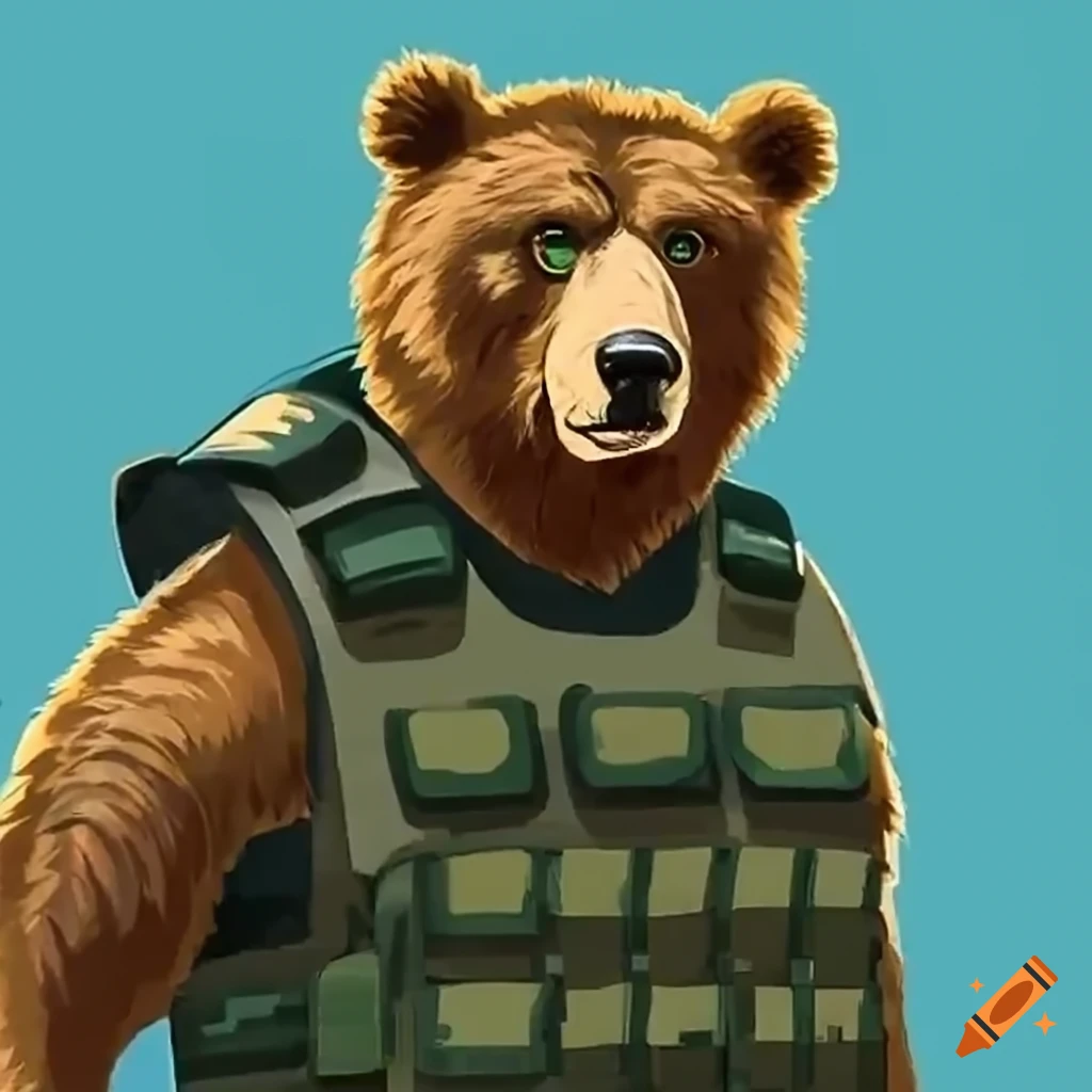 Funny Brown Bear Waving On Craiyon