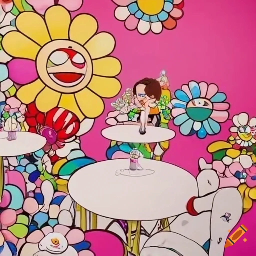 artwork of Alfresco dining by Chiho Aoshima and Takashi Murakami