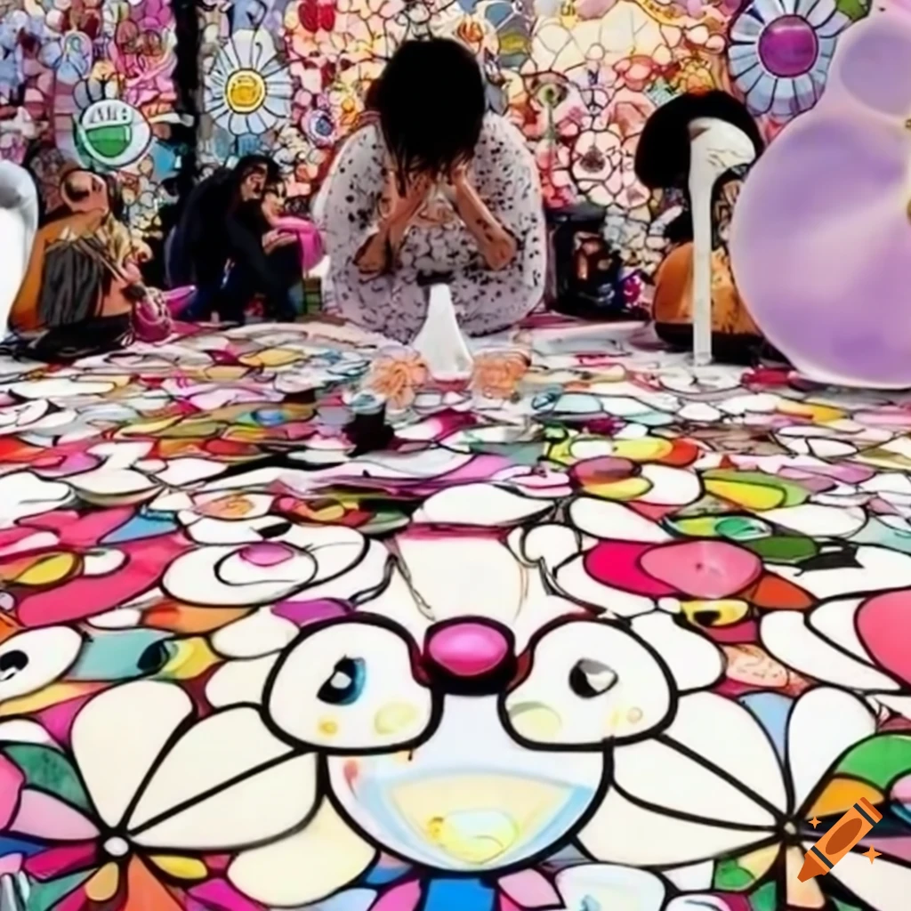artwork of Alfresco dining by Chiho Aoshima and Takashi Murakami