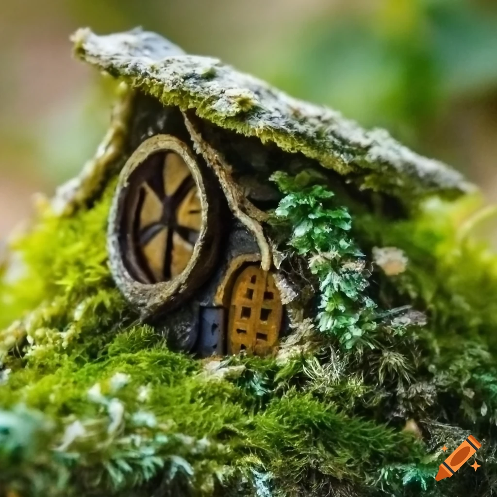 Hyper realistic photorealistic detailed terrarium, lush moss with trinkets  on Craiyon