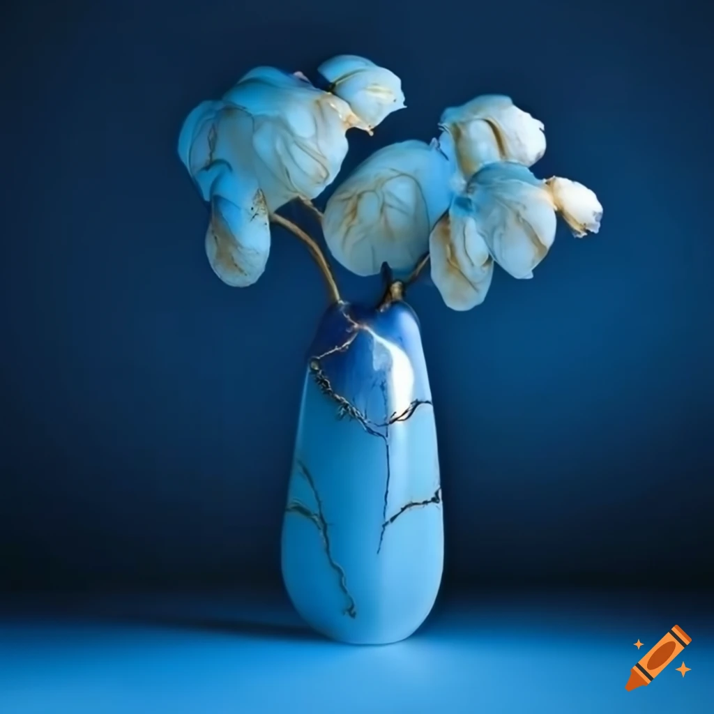 photo of a kintsugi style vase in dramatic lighting