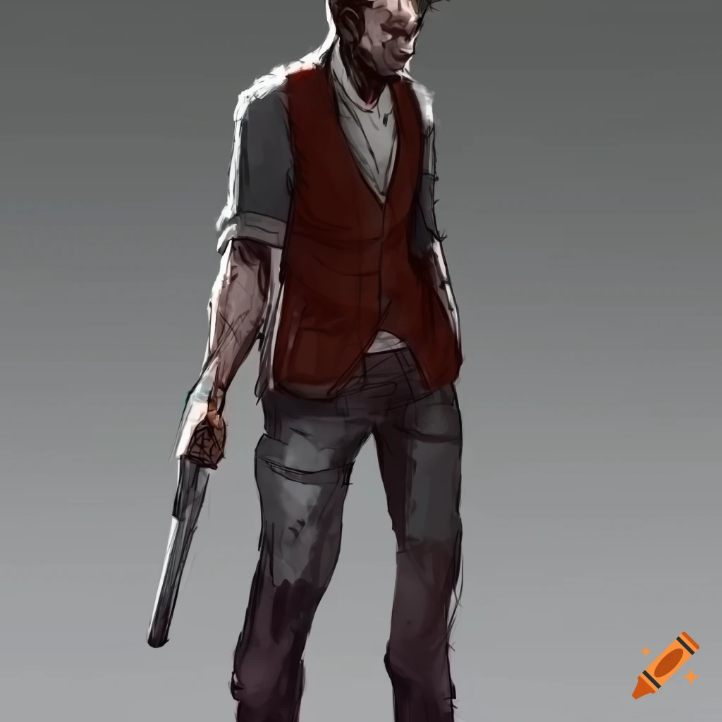 Concept art of a male character in left 4 dead 2 style