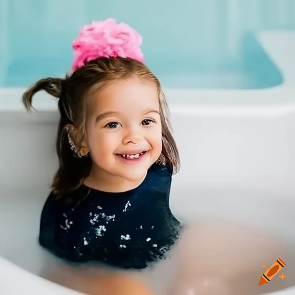 Smiling toddler girl during diaper change on Craiyon
