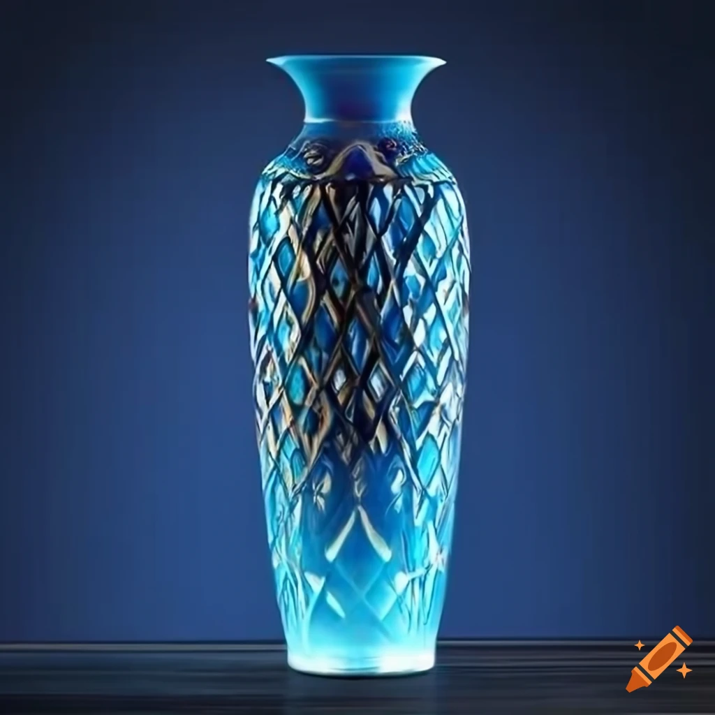 photo of a stunning art deco vase in dramatic lighting