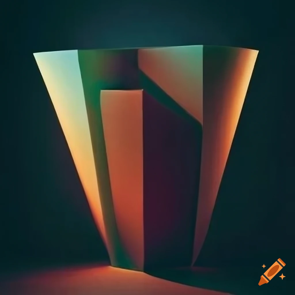 dramatic lighting on a cubist vase