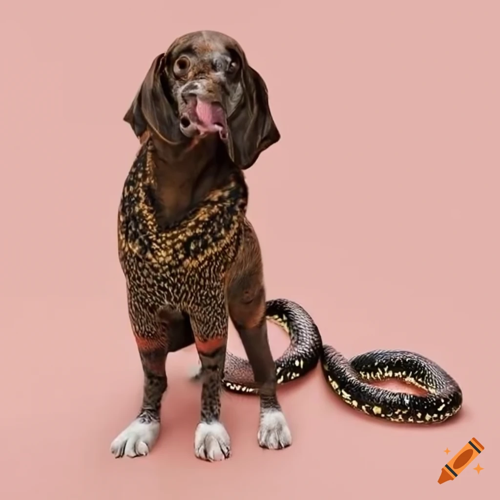 image of a dog-anaconda hybrid