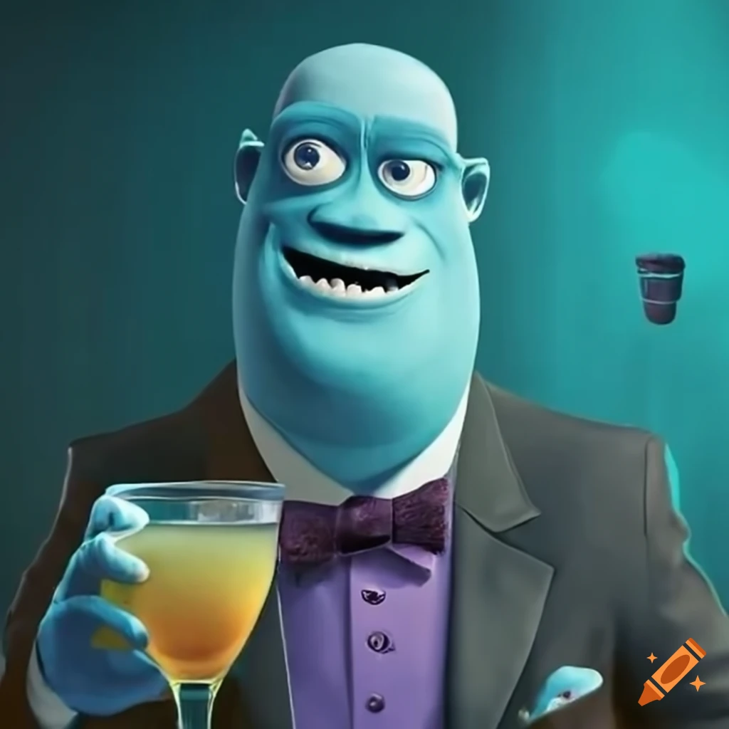 Monsters inc. characters enjoying cocktails at summit club