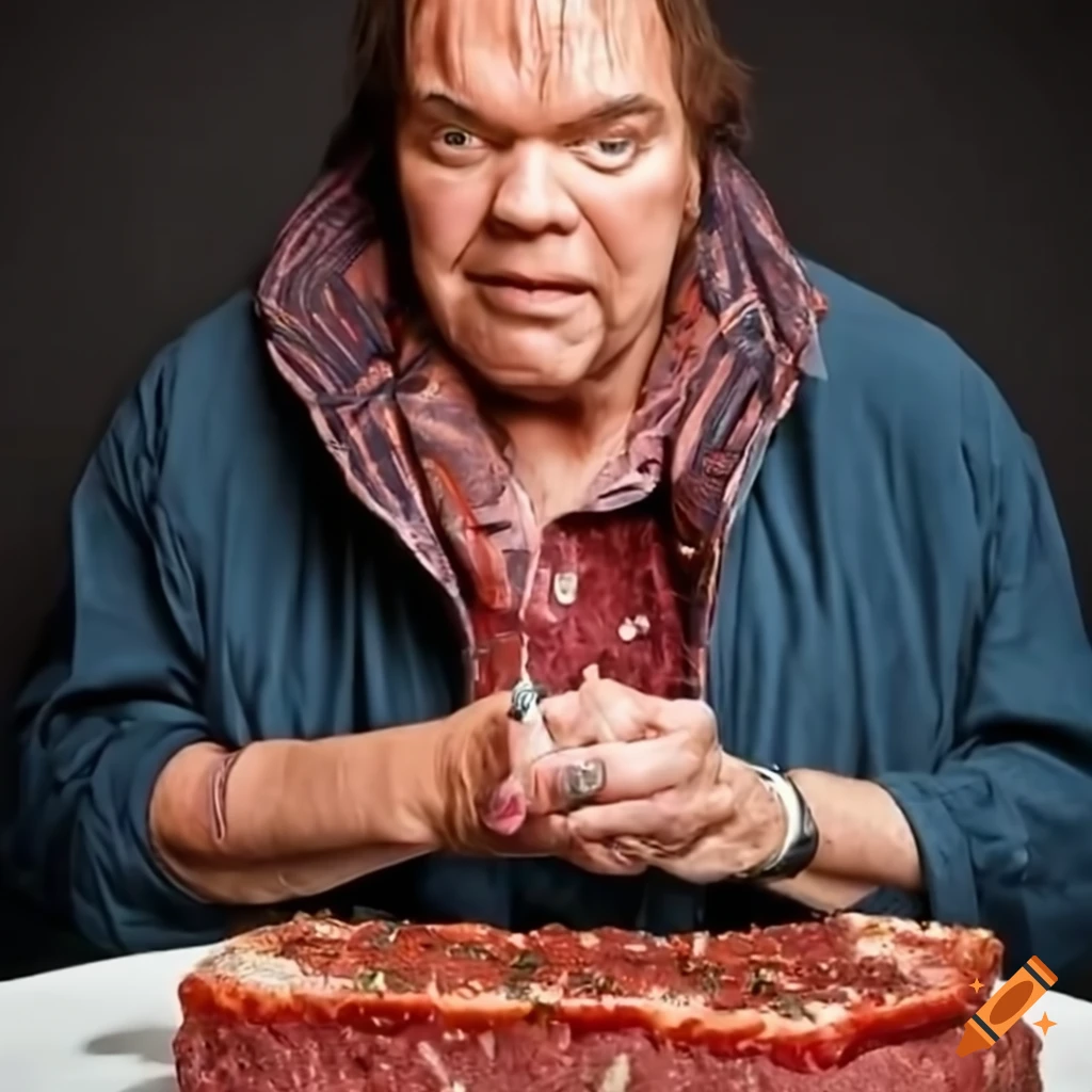 Meatloaf the singer enjoying a delicious meatloaf