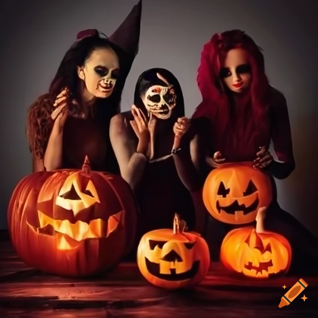 colleagues celebrating Halloween in spooky costumes