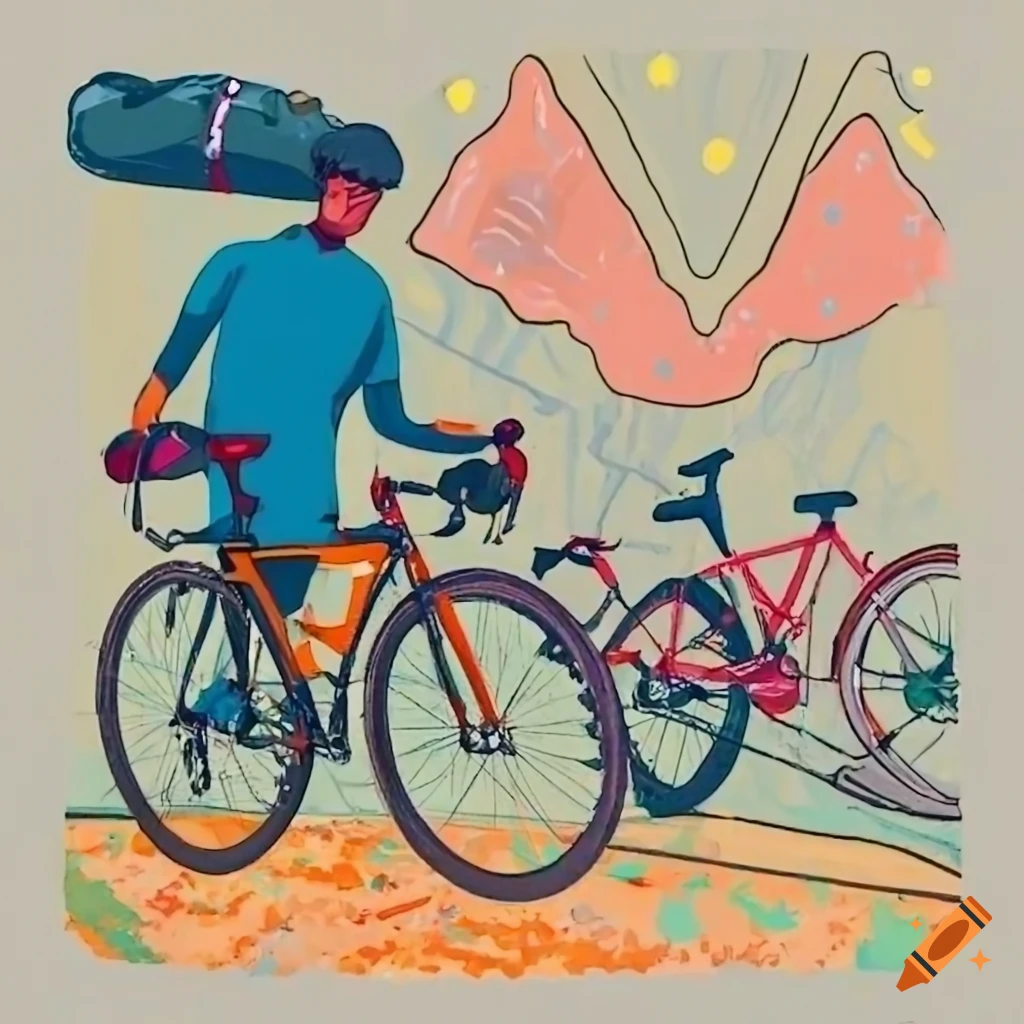 book cover with a bikepacker on a journey
