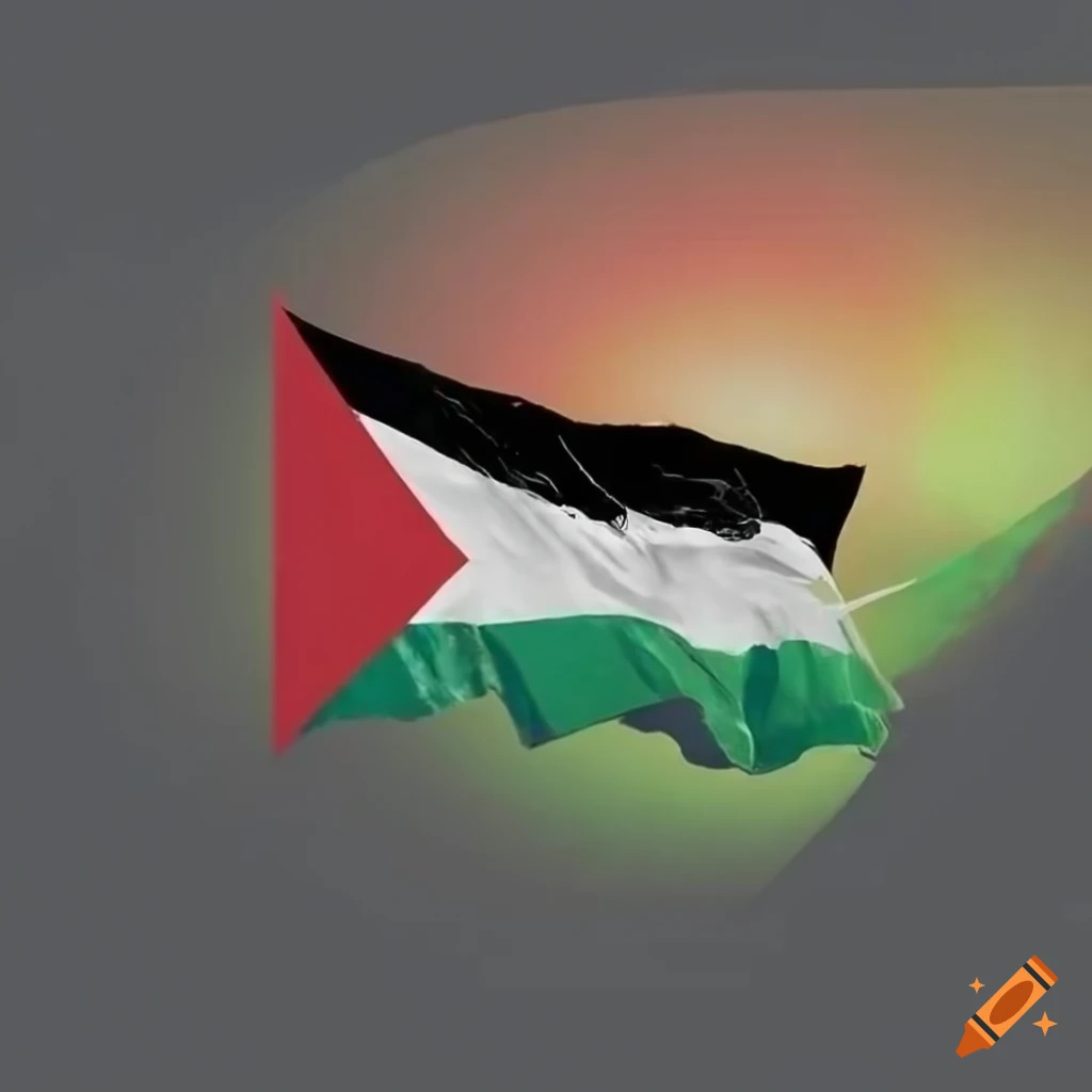 Palestine flag with a beautiful sky on Craiyon