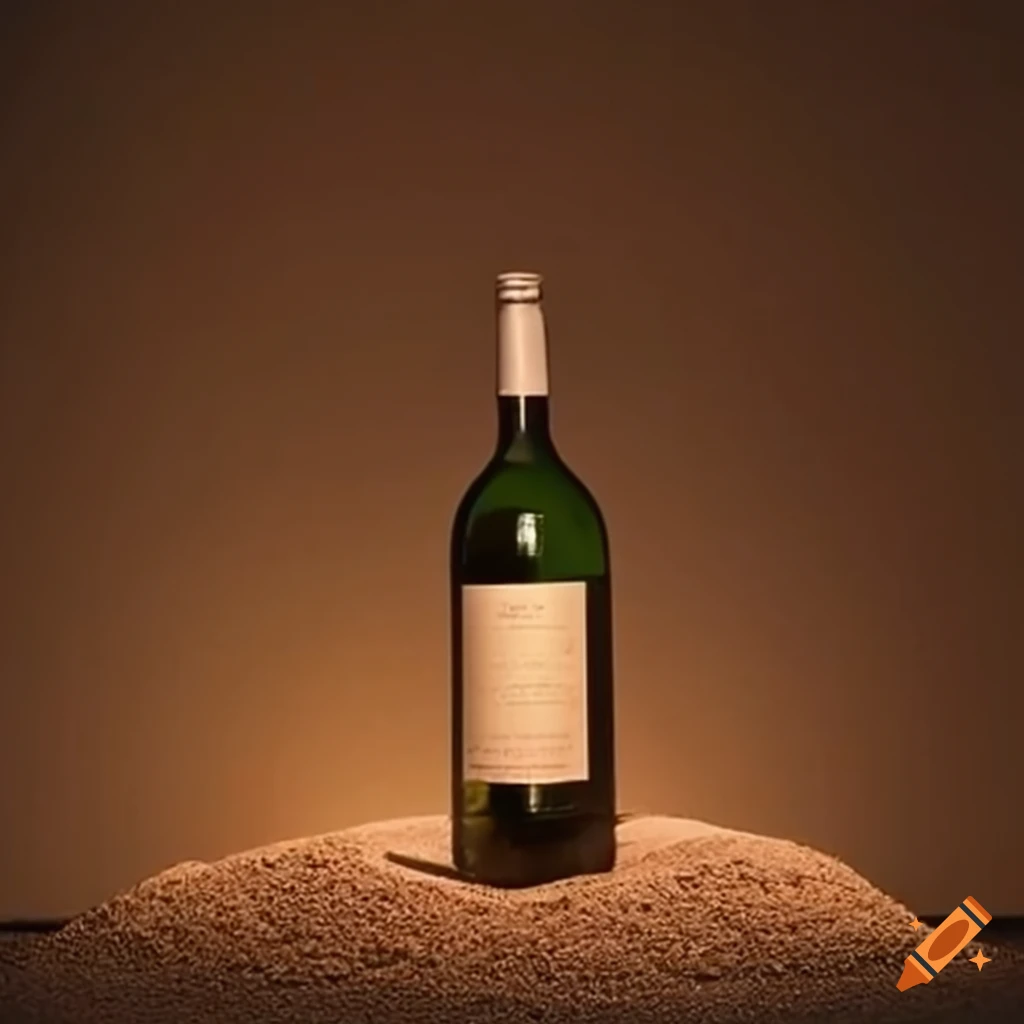 conceptual image of a wine bottle filled with sand