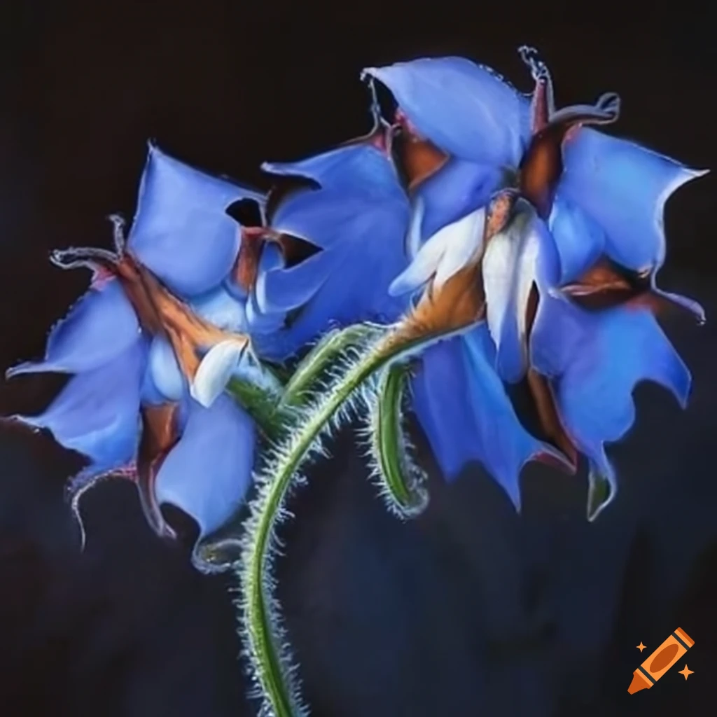 bouquet of lys and borage flowers