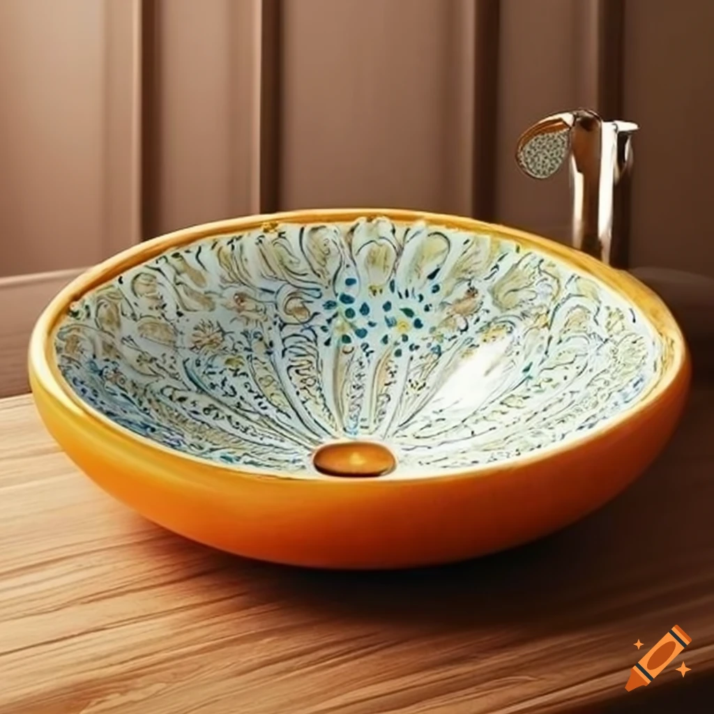 Round ceramic painted sink on Craiyon