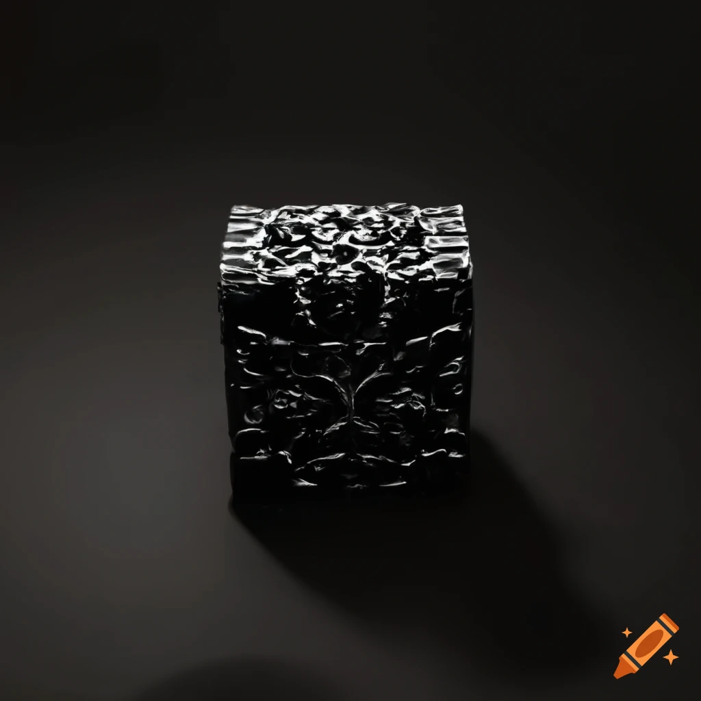 black ornate cube on a table