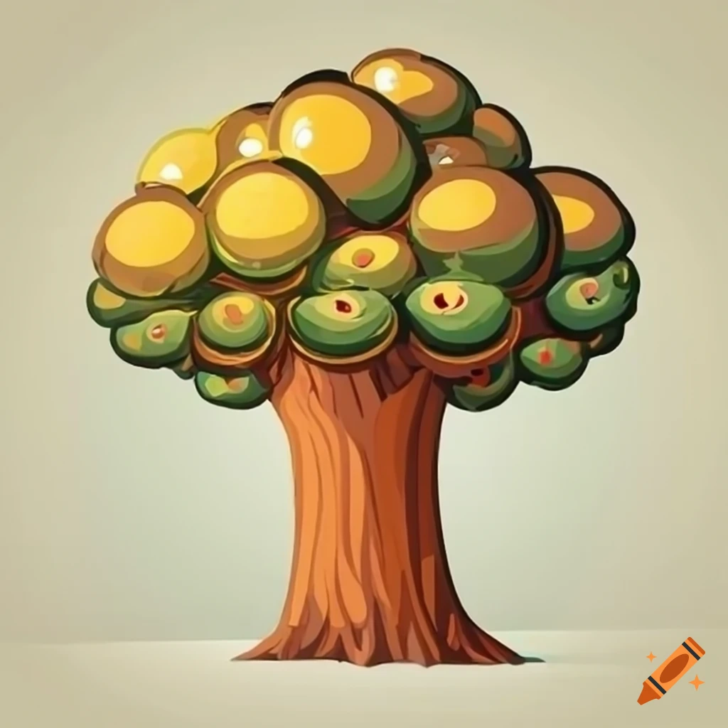 Giant cartoon tree on craiyon
