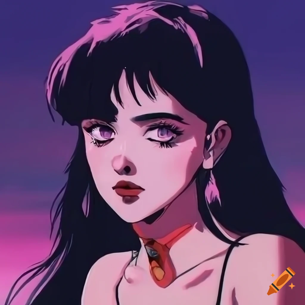 Stunning Dark Haired Woman With S Anime Aesthetic On Craiyon