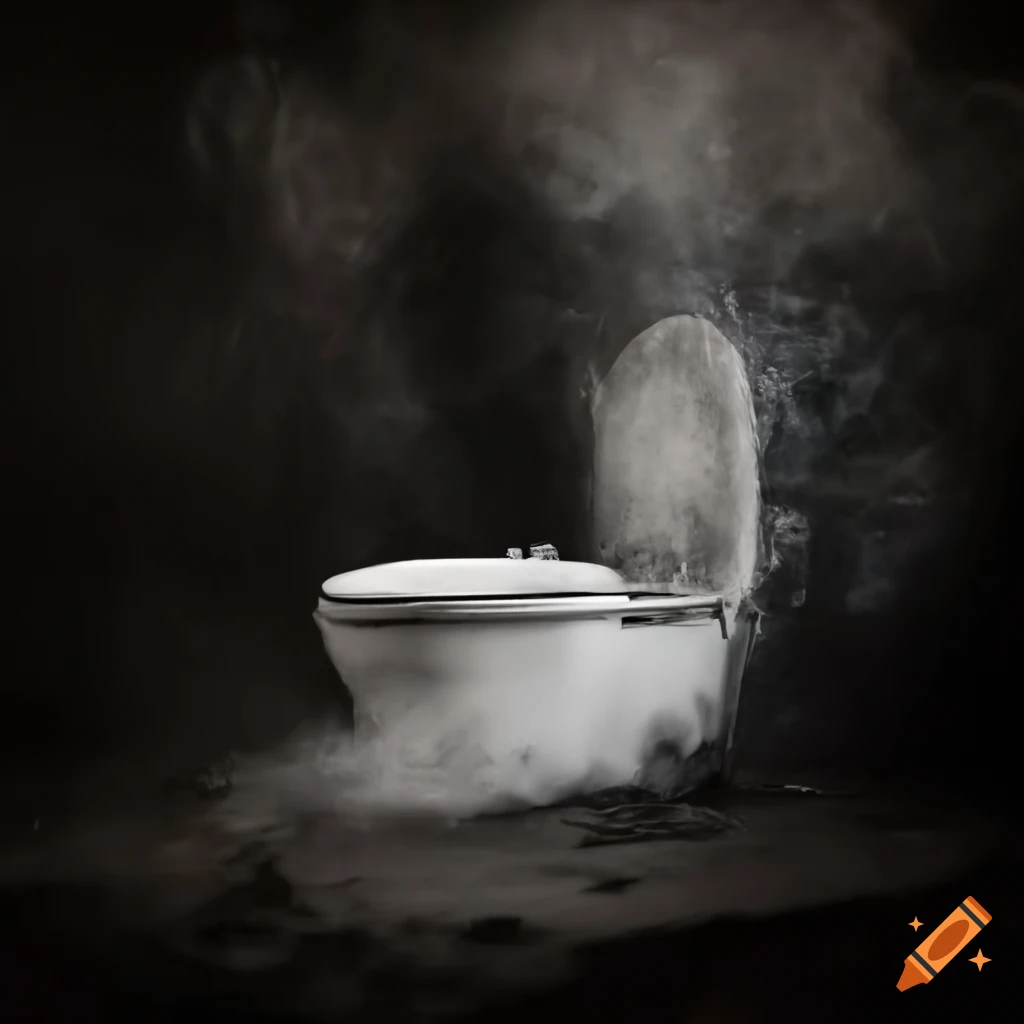 Image of a rundown bathroom with a unique artistic touch on Craiyon