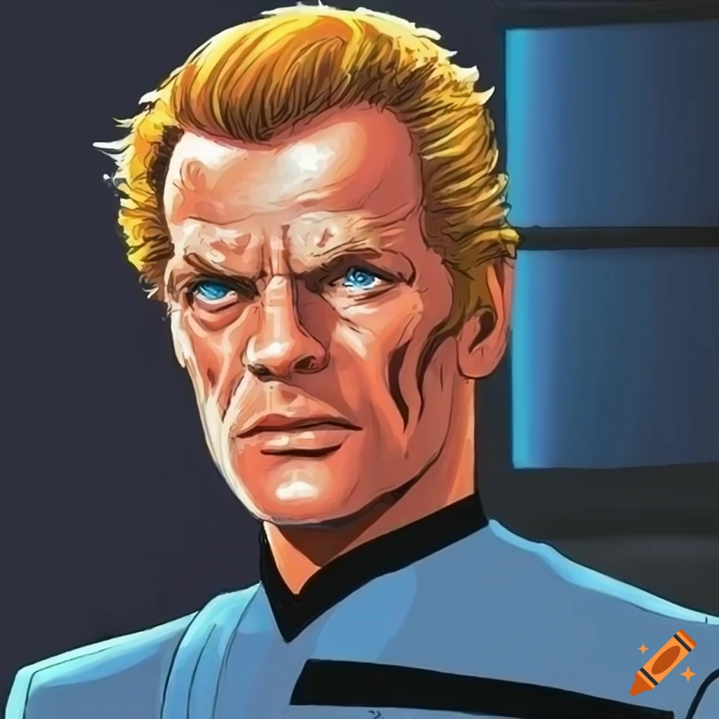 cartoon-art-of-sting-as-captain-of-starship-enterprise-on-craiyon