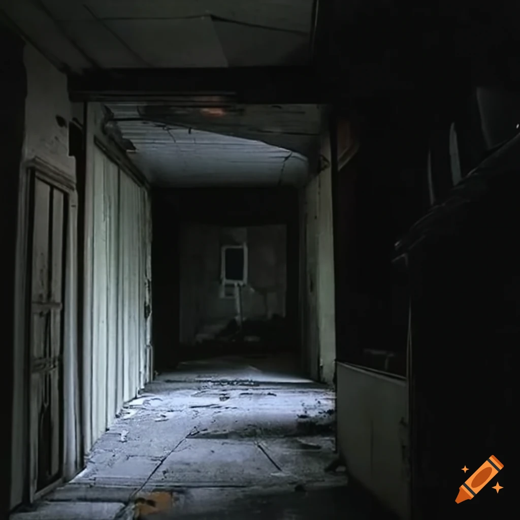 abandoned interior with beams of light in rainy New York